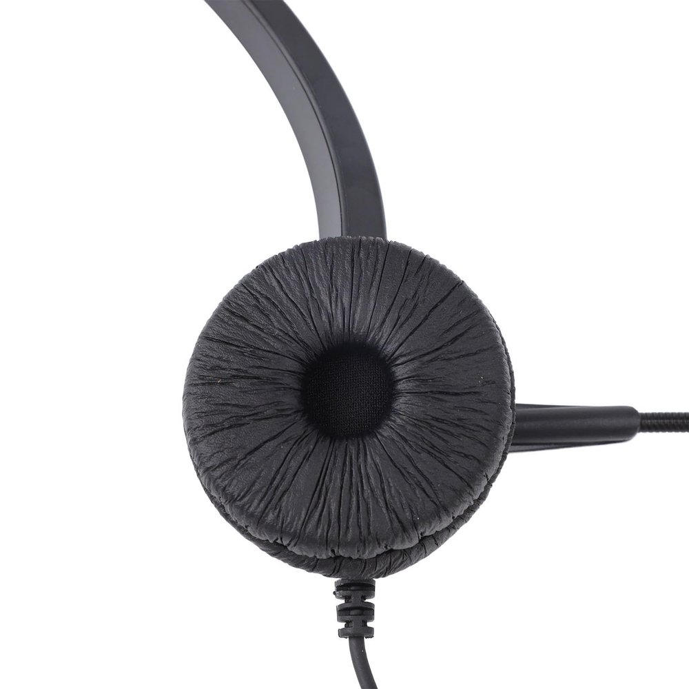 Pilipane Monaural Phone Headset with Noise Canceling Microphone Volume Adjustable Office Telephone Headset with USB C to USB Adapter for Call Center Black