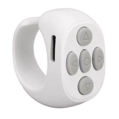 Zunate Bluetooth Remote Control, Scrolling Ring, Wireless Ring Phone Zoom Remote, Content Creator Must Have Selfie Essentials for Tiktok Photo Video Recording (White)