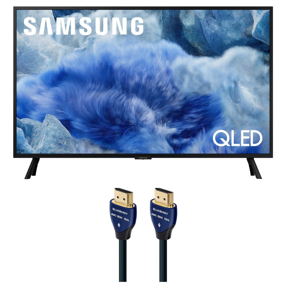 Samsung QN32Q8FAAFXZA 32 Inch Class QLED Q8F 4K Vision AI Smart TV with an AudioQuest Blueberry 1.5M 18G 4K-8K HDMI Digital Cable (2025)