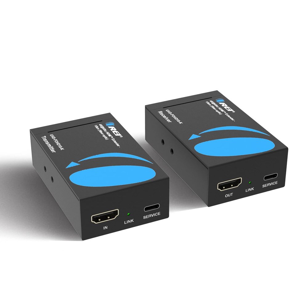 OREI 4K HDMI Extender Over Fiber Optic Balun - UltraHD 4K @ 60Hz 4:4:4 DR, CEC, HDR10+, SFP+ - Up to 10 KM in Single Mode - 300M in Multi-Mode