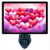 Hearts and More Hearts Night Light Valentine's Day Design, Fully Enclosed, Rotating Plug, Glass Front, 4 Watt Bulb view 1