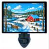 Winter's Edge Night Light Winter Landscape Design, Fully Enclosed, Rotating Plug, Glass Front, 4 Watt Bulb view 1