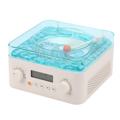 LAISANIM Portable Bluetooth Desktop CD Player, Fashionable Water Ripple Design with 5 Ambient Lights, HD Sound Supports CD, MP3, WAV, WMA Sound Formats, Gift for Women Students