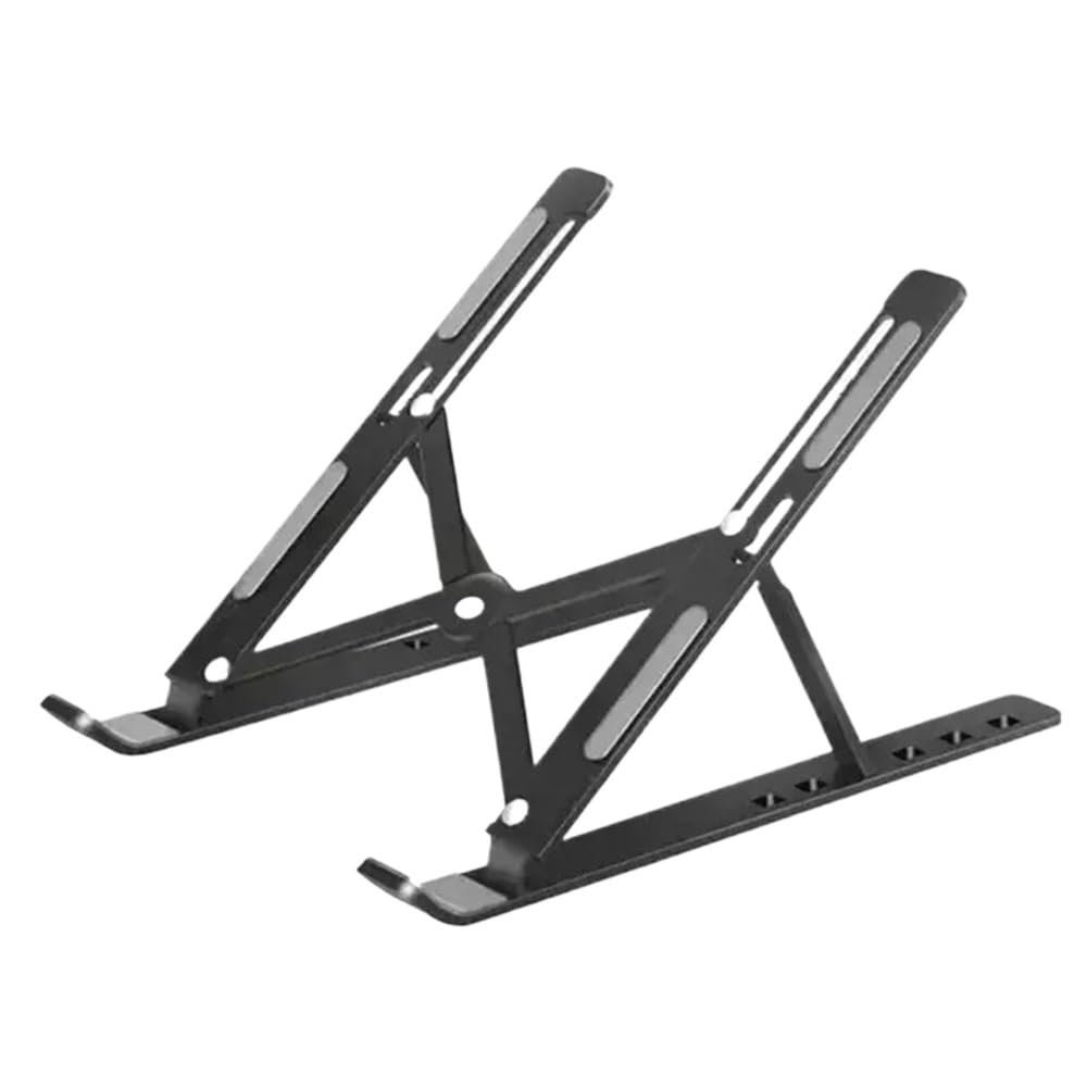 Adjustable Aluminum Laptop Stand for 10 to 16 Inch Laptops and Tablets Detachable Portable Design Compatible with Most Devices(Black)