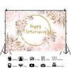 9x6ft Boho Happy Anniversary Backdrop Bohemia Pampas Grass Floral Engagement Banner Cheers to Wedding Anniversary Bridal Shower Party Decorations Blush Pink Floral Photography Background view 2