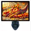 Bounty of The Season Night Light Thanksgiving Design, Fully Enclosed, Rotating Plug, Glass Front, 4 Watt Bulb view 1