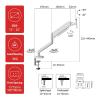 HFFFXRCY Desktop computer monitor stand gas spring stand suitable for 17"-32" monitor stand computer stand gas pressure mounting stand load-bearing 9 kg(WHITE) view 2