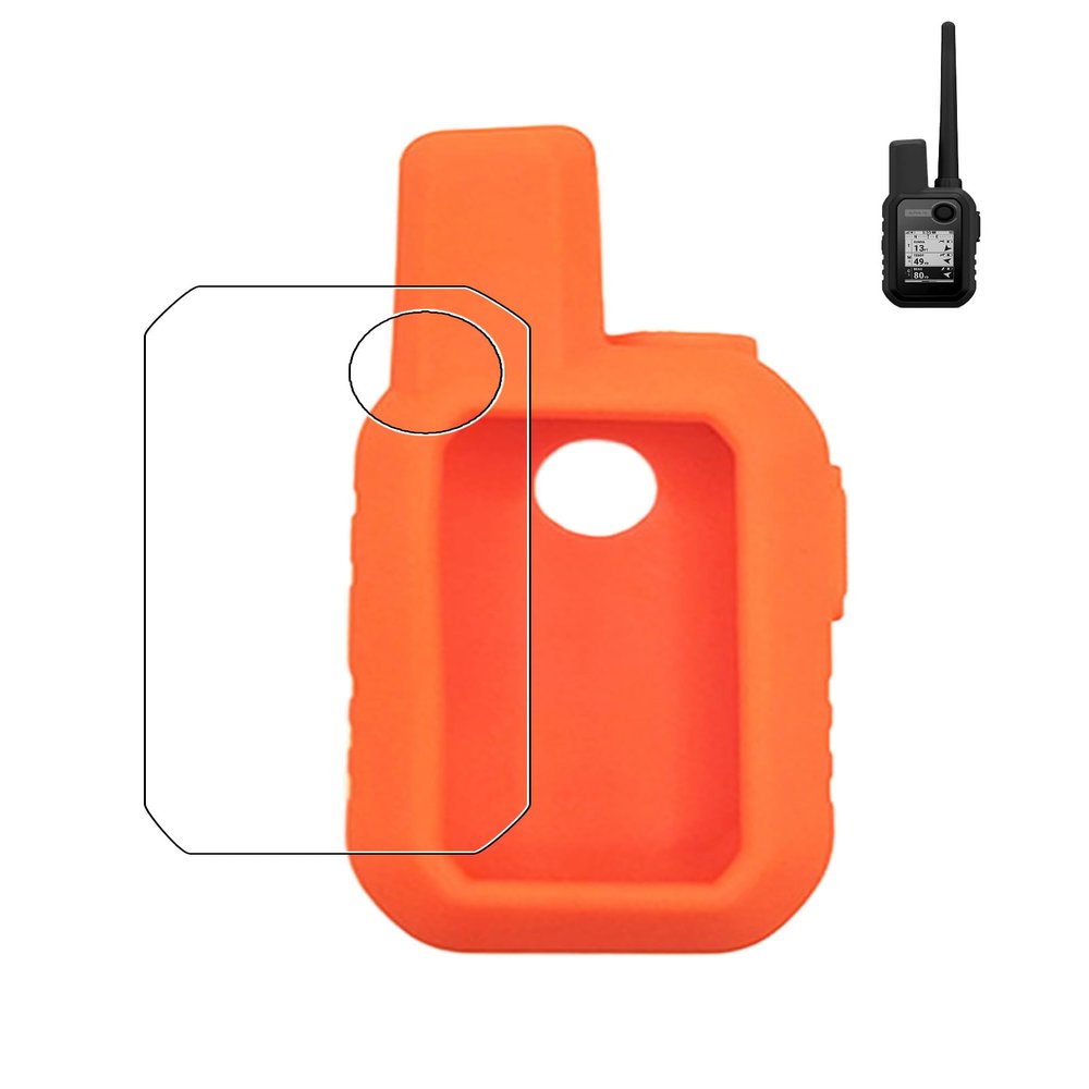 Case for Garmin Alpha 10 Handheld, FJIASTB Soft Silicone Shockproof Cover with Screen Protector (Orange)