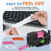 18mm Label Maker Tape Replacement for Brother P Touch Label Tape TZe TZ 18mm 0.7 Laminated, Compatible with PT-D410 D400 D460BT D600, White/Berry Pink/Orange/Blue/Yellow/Green, 3/4" x 26.2', 6-Pack view 4