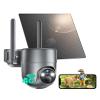 LIWAN 4G LTE Cellular Security Camera Outdoor Wireless, Security Camera No WiFi Need, Off Grid Cameras Solar Powered for Home Security with SIM Card, 2K Color Night Vision, 360 View, PIR Sensor, Gray view 1