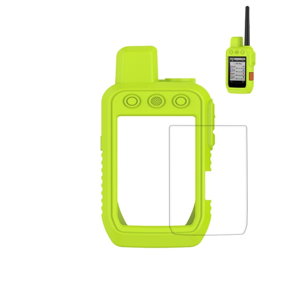 Case for Garmin Alpha 200/Alpha 300 Dog Tracking, WUNIAK Soft Silicone Protective Portable Scratch Shock Resistant Shell Case with Screen Protector for Garmin Alpha 200/Alpha 300Fluorescent Green