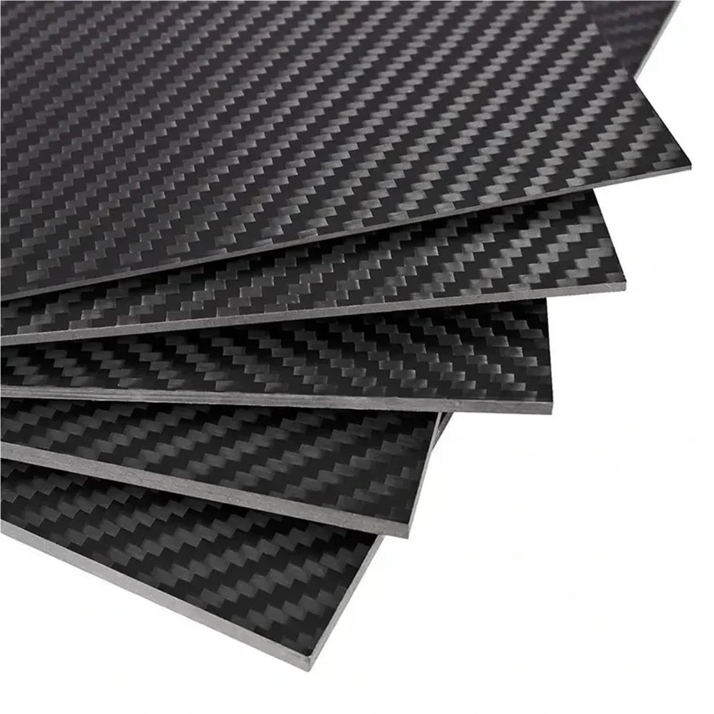 1Pcs 3K High Hardness Carbon Fiber Sheet 200x250mm 100% Pure Carbon Panel Anti-UV 0.5mm-5mm Thick Carbon Fiber Model Material(0.5mm Plain Glossy)