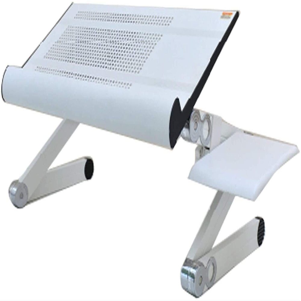 Adjustable Laptop Stand, Recliner Ventilated Notebook Stand Laptop Holder Foldable with Mouse Board Adjustable Height Angle Compatible with 11'' -15.6'', Portable(White)