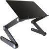 Adjustable Laptop Stand, Ergonomic Aluminum Laptop Cooling Stand Lap Desk Tray for Bed Couch. Adjustable height angle tilt notebook macbook pro computer riser folding desktop holder portable,Black view 1