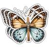 3 Pcs Christian Butterfly Cross Vinyl Sticker  Religious Faith Symbol Decal with Monarch Butterfly and Wooden Cross, Inspirational Jesus Bible Verse Car Laptop Water Bottle Aesthetic Gift 3in view 1