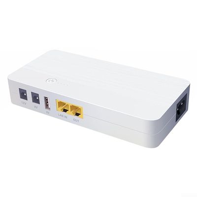 8000MAh 29.6WH Mini UPS Uninterruptible Power Supply 24V/48V Input 9V/12V DC 5V USB 24V For POE Output Quadruple Protection For Routers CCTV Cameras Smartphones Laptops White ABS 159X77x27.5mm(48V)