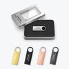 Personalized Metal USB Drives with Keychain, Custom Engraved Logo Flash Drives for Promotional Giveaways, Corporate Branding Gifts, Wedding Party Favors, Custom Packaging Available (100,16 GB) view 3