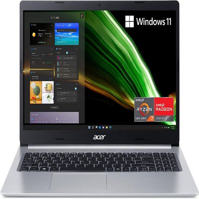 Acer Aspire 5 A515-45 Personal Laptop, 15.6" 1920x1080, AMD-8 CoreAMD Ryzen 7 5700U, 8GB 3200 MHz DDR4, 512GB SSD, Win11 Pro, Backlit Keyboard, Wi-Fi 6, Bluetooth 5, 720p HD Camera, Pure Silver