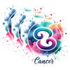 (3 Pack) Cancer Zodiac Decals - Watercolor Art Stickers - Astrology Sign Decals- 3 Inches On Longest Side - Easy Peel & Apply - Made in USA - 3MCS5796 view 1