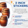 (3 Pack) Wooden Barrel Decals - Rustic Decor Stickers - Laptop Art- 3 Inches On Longest Side - Easy Peel & Apply - Made in USA - 3MCS5420 view 2