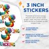 (3 Pack) Rainbow Duck Decals - Keep Quacking - Laptop Decals- 3 Inches On Longest Side - Easy Peel & Apply - Made in USA - 3MCS5118 view 2