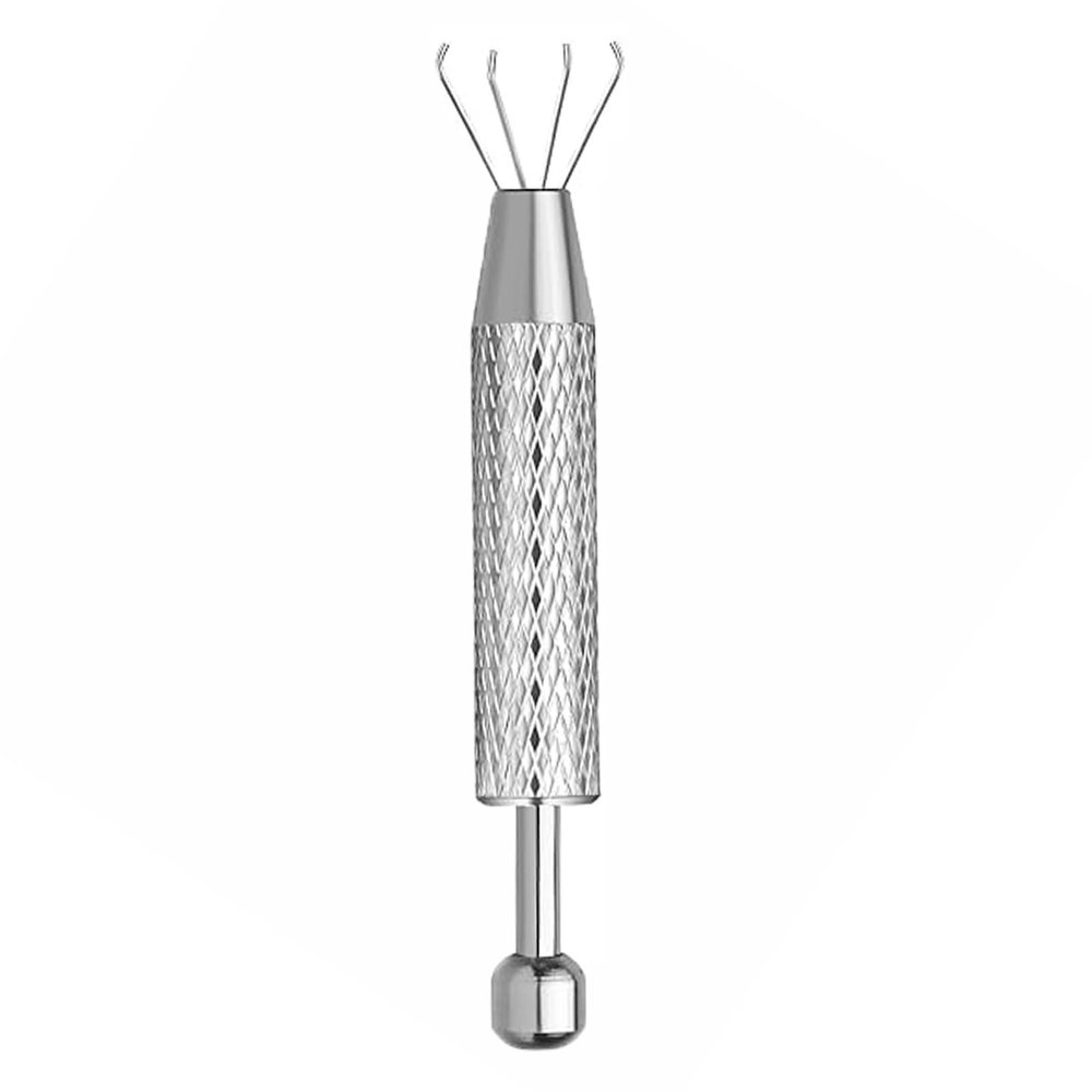 BE-TOOL 1 Pcs Piercing Ball Grabber Tool, Stainless Steel Pearl Grabber Pick Up Tool with 4 Prongs for Tiny Objects Icchips Electronic Components