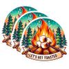 (3 Pack) Camping Decals - Bonfire Sticker - Let's Get Toasted Sticker- 3 Inches On Longest Side - Easy Peel & Apply - Made in USA - 3MCS5784 view 1