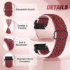 2 Pack Elastic 22mm Watch Quickfit Bands Compatible with Garmin Fenix E 47mm/Fenix 8 47mm/Fenix 7/7 Pro/Fenix 6/6 Pro/Fenix 5/5 Plus, Sport Nylon Replacement Strap view 2