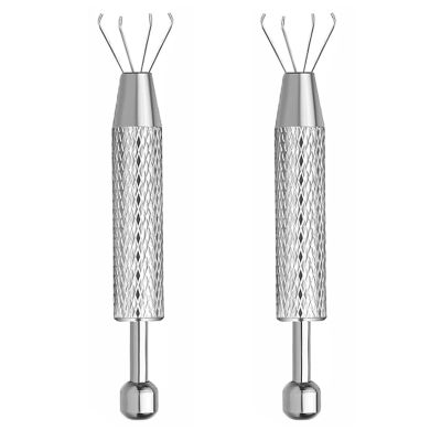 BE-TOOL 2 Pcs Piercing Ball Grabber Tool, Stainless Steel Pearl Grabber Pick Up Tool with 4 Prongs for Tiny Objects Icchips Electronic Components