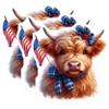 (3 Pack) Highland Cow Decals - American Flag - Plaid Bows - Laptop Decal- 3 Inches On Longest Side - Easy Peel & Apply - Made in USA - 3MCS5111 view 1