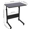 Ymiko Laptop Table Stand Portable Computer Desk with Wheels Height from 71.5 to 85cm for Home Office Study Work Durable Density Board Carbon Steel Bracket (Walnut Color) view 2