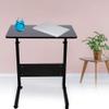 Ymiko Laptop Table Stand Portable Computer Desk with Wheels Height from 71.5 to 85cm for Home Office Study Work Durable Density Board Carbon Steel Bracket (Walnut Color) view 3