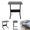 Ymiko Laptop Table Stand Portable Computer Desk with Wheels Height from 71.5 to 85cm for Home Office Study Work Durable Density Board Carbon Steel Bracket (Walnut Color) view 4