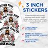 (3 Pack) Adulting Ruined Day Decals - Funny Jesus Art - Wine Lover Gift - 3 Inches On Longest Side - Easy Peel & Apply - Made in USA - 3MCS2585 view 2