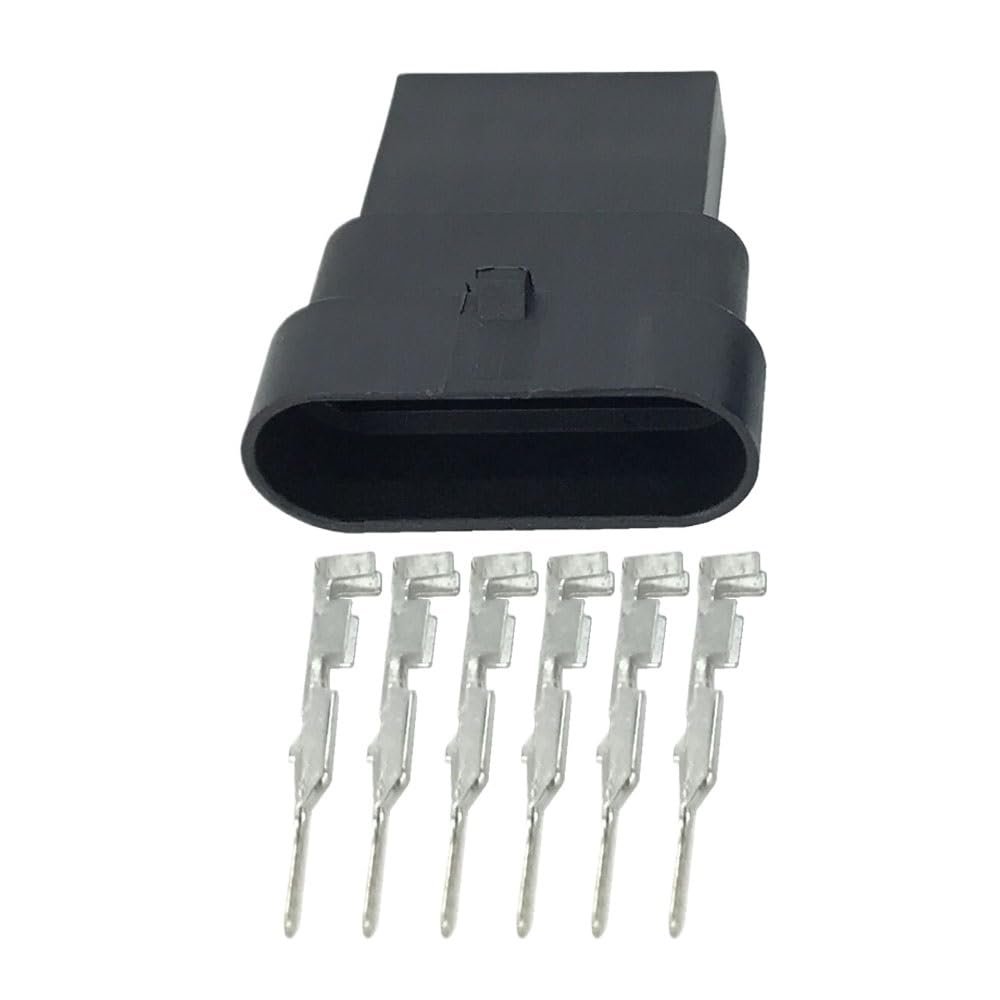 6 Pin h&*igh qu>ality Auto Housing Plastic Wire Harness Connector with Terminal DJ7061Y-1.5-11/21(Male Plug,5 Sets)