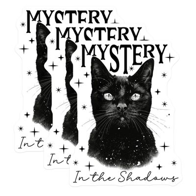 (3 Pack) Black Cat Decals - Mystery in Shadows - Laptop Decals - Halloween Sticker - Witchy Decor - 3 Inches On Longest Side - Easy Peel & Apply - Made in USA - 3MCS2315