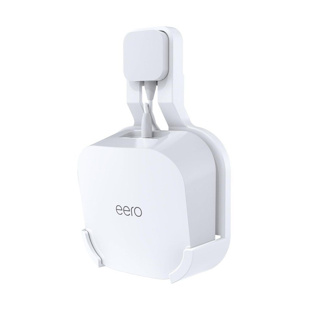 Outlet Wall Mount for eero 7, No-Drill Plug Adapter with Hidden Cable Management, Space-Saving for Dual-Band Mesh System (1 Pack)