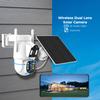 Dual Lens Solar Security Cameras Wireless Outdoor 4MP,360 PTZ View 2.4G/5G WiFi Home Security Camera Outside Solar Powered,PIR Motion Detection,Color Night Vision 2-Way Audio,IP66 No Subscription view 2