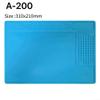A-200 Soldering Mat Heat Resistant Silicone Work Pad Anti-Static Electronics Repair Station Kit for Phone Watch Computer DIY Projects 31x21cm Blue view 4