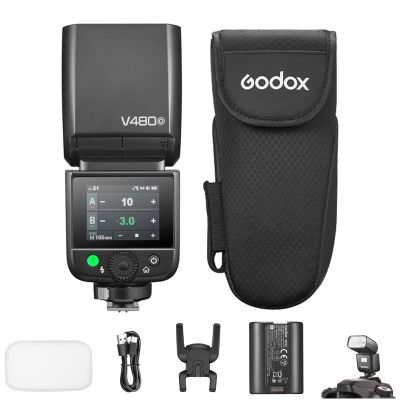 GODOX V480O V480-O TTL Camera Flash, GN50 Speedlite 650 Flash Number 1/8000s HSS 1.7s Recharge Time Built-in 5600K LED Adjustment Light with Diffuser Compatible with Panasonic and Olympus Cameras
