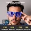 7 in 1 Smart Glasses with Camera, 8MP 32GB AI Smart Glasses 1080P Video Glasses with Bluetooth, Chat GPT, Audio & Voice Assistant, Real-time Translation, Sunglasses Lens for Men & Women (Blue, S) view 2