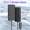 12 in 1 New Surface Docking Stationg, Triple Displays VGA + Dual 4k@30hz HDMI, Surface Dock for Surface Pro 11/10/9/8/X/7/6/5/4/3, Surface Laptop, Surface Laptop Go, Surface Go Dock, Surface Book Dock view 2