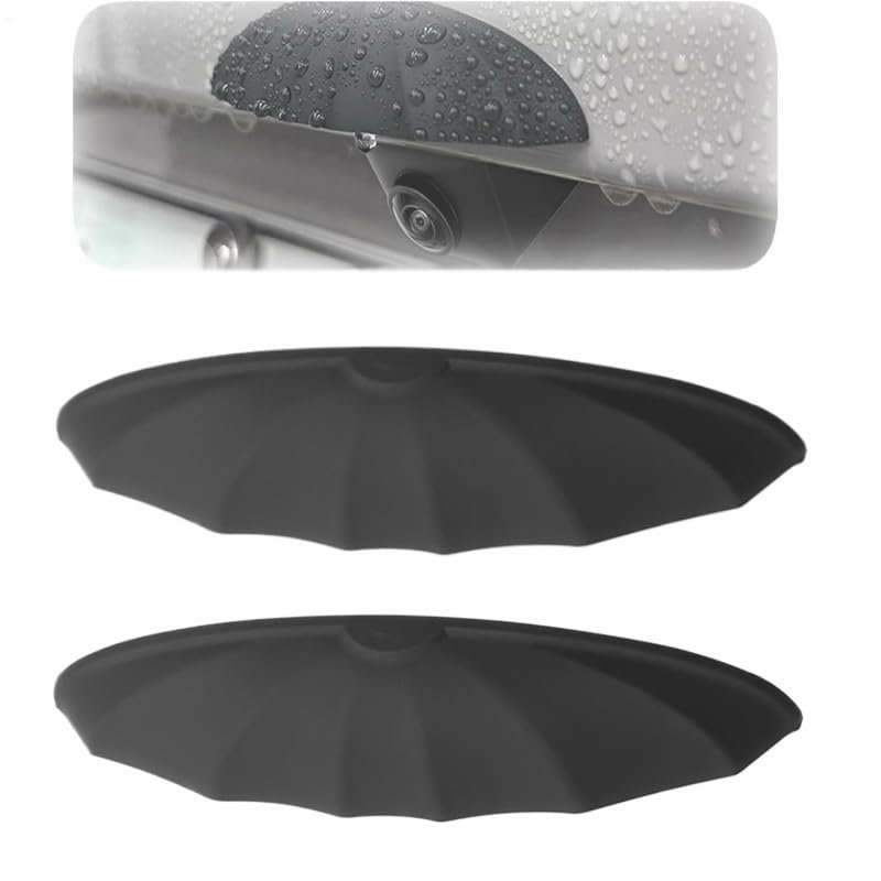 2Pcs Car Rear View Camera Protection, Silicone Car Reversing Camera Anti Rain Cover Waterproof and Stain-Resistant, Rear View Backup Cameras Cover with Wider Design for All Kinds Cars, Easy Install