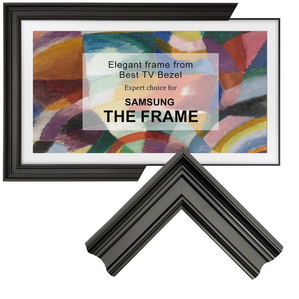 Stylespace Black TV frame 32" (Linear Noir, 32-LS03) - Compatible ONLY with Samsung The Frame TV and Pro TVs (Fits 2021-2026, LS03A, LS03B,LS03C,LS03D,LS03FA,LS03FW)