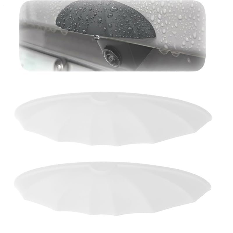 2Pcs Car Rear View Camera Protection, Silicone Car Reversing Camera Anti Rain Cover Waterproof and Stain-Resistant, Rear View Backup Cameras Cover with Wider Design for All Kinds Cars, Easy Install