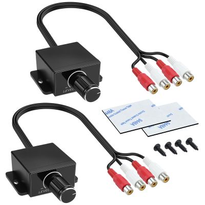 SATUY 2Pcs Universal Car RCA Level Controller Amplifier, RCA Bass Knob