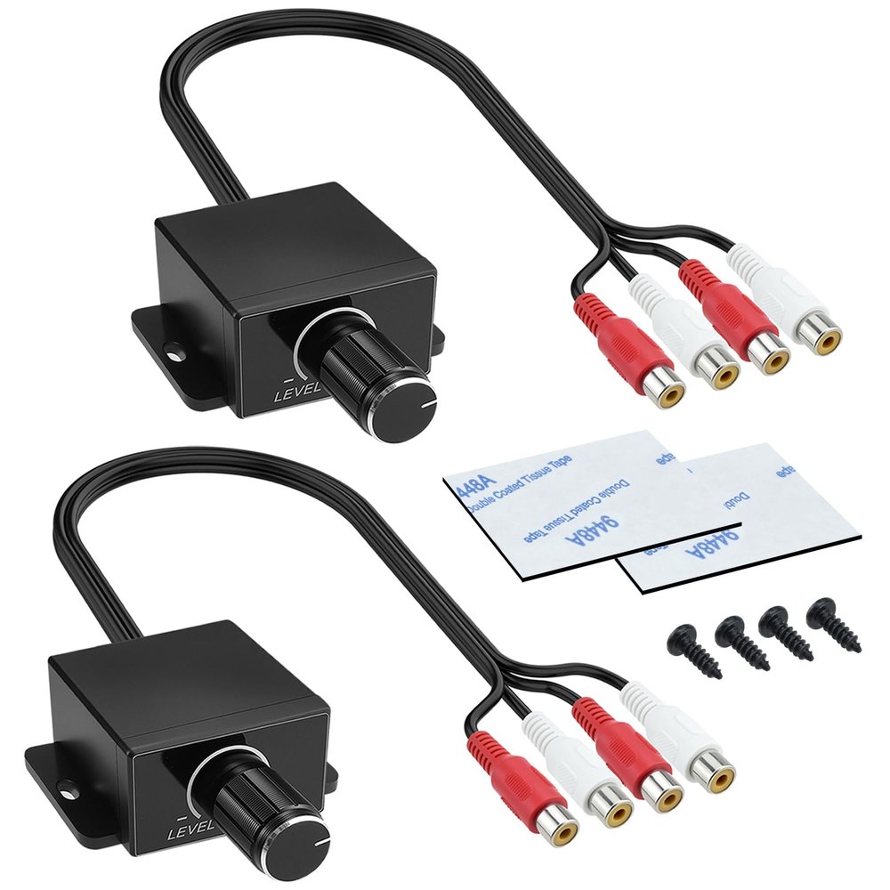 SATUY 2Pcs Universal Car RCA Level Controller Amplifier, RCA Bass Knob