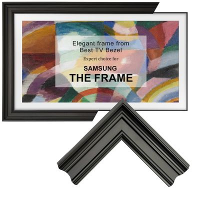 Stylespace Black TV frame 75" (Linear Noir, 75-LS03) - Compatible ONLY with Samsung The Frame TV and Pro TVs (Fits 2021-2026, LS03A, LS03B,LS03C,LS03D,LS03FA,LS03FW)