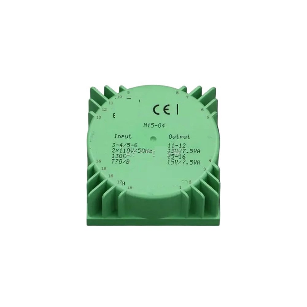 1PCS 15VA Green Square 15W Sealed toroidal Transformers M15-04 Output Voltage AC Dual 15V(2 * 15V)