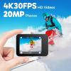 AKASO V50X Native 4K30fps WiFi Action Camera with EIS Touch Screen 4X Zoom 131 feet Waterproof Camera Support External Mic Remote Control with Helmet Accessories (with 256GB MicroSD Card) view 2